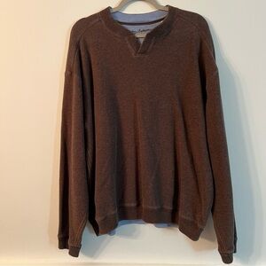 Men’s Tommy Bahama brown long sleeve knit pullover sweater size XL